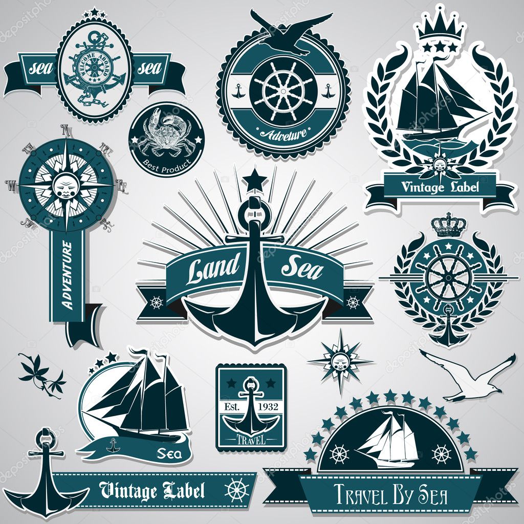 Large collection of vintage nautical labels