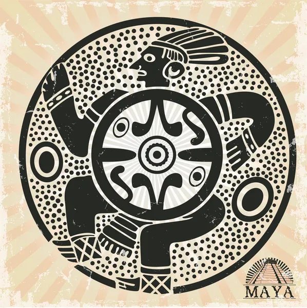 Ornament i stil av mayaen — Stock vektor