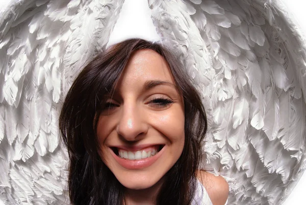 Furcsa angyal szárnyak portré — Stock Fotó