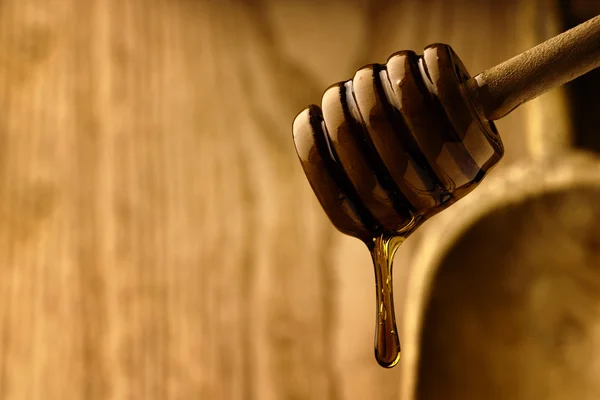 木製蜂蜜ディッパー — ストック写真