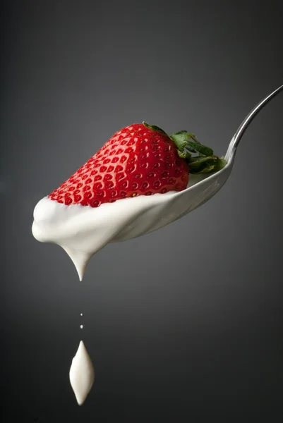 Red strawberry drip — Stock Photo, Image