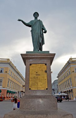 Monument to Duke Richelieu in Odessa.Primorsky Boulevard.June, 2012. clipart