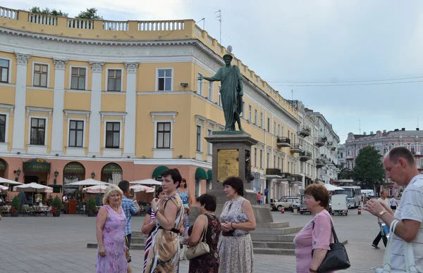 Pomník vévody richelieu v odessa.primorsky boulevard.june, 2012. — Stock fotografie