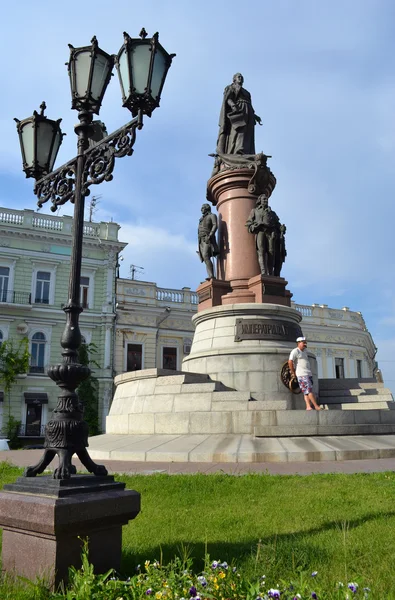 Monumento all'imperatrice russa Caterina II in Odesse.2012 anno. Ucraina . — Foto Stock