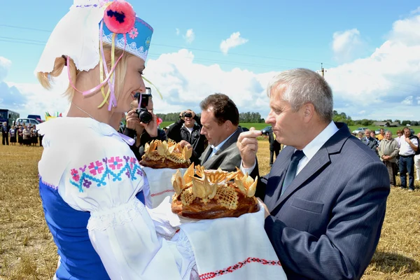Zazhinki - la fiesta bielorrusa del comienzo de la cosecha . Fotos de stock libres de derechos