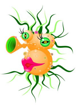 Cartoon love virus clipart