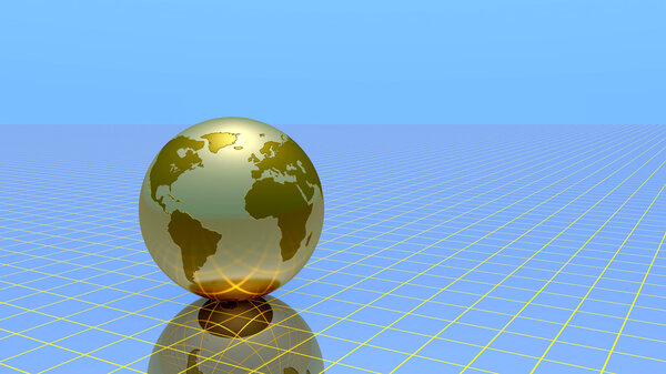 Abstract globe over grid