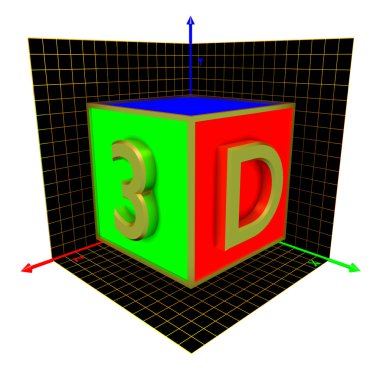 3D cube clipart