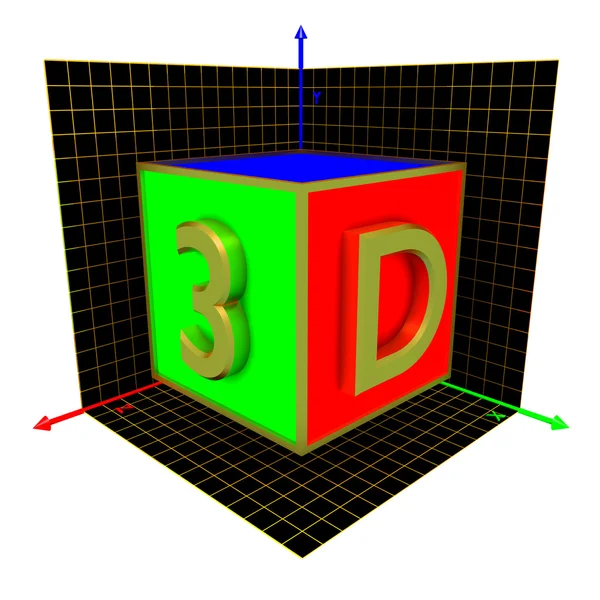 Cubo 3d — Fotografia de Stock