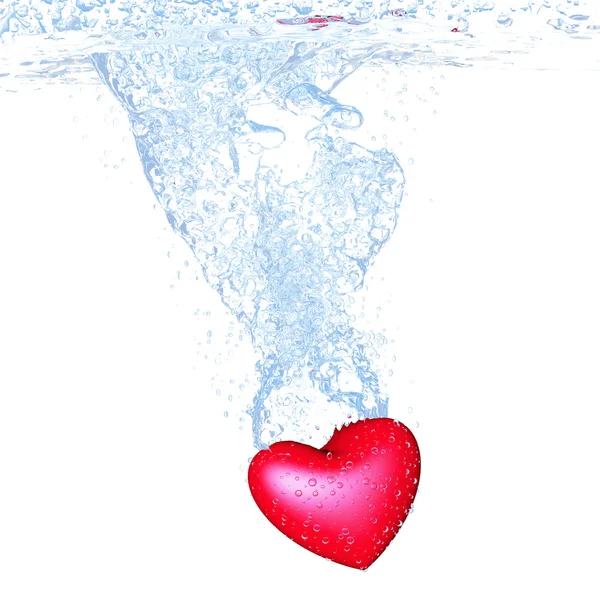 Heart into water — Stock Photo, Image