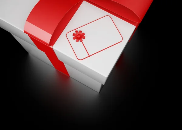 3d scatola regalo bianca — Foto Stock
