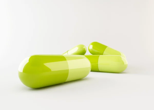 3d capsula verde — Foto Stock