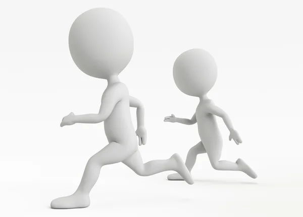 Dva humanoidní postava běží — Stock fotografie