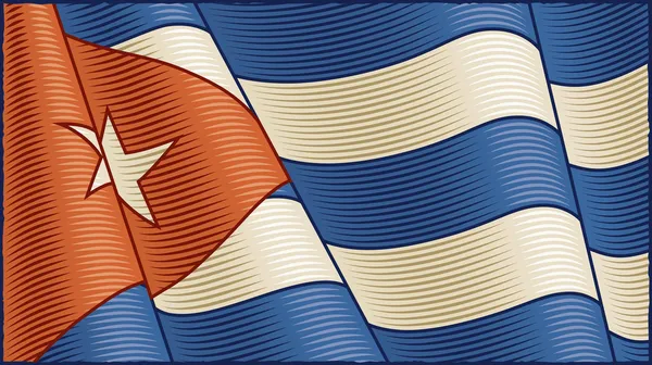 Vintage Cubaanse vlag (close-up) — Stockvector