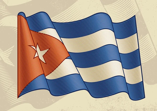 Винтажный кубинский флаг — стоковый вектор
