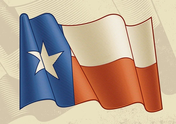 Bendera Texas vintage - Stok Vektor