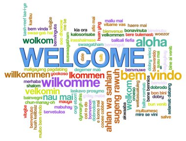 Welcome word tags clipart