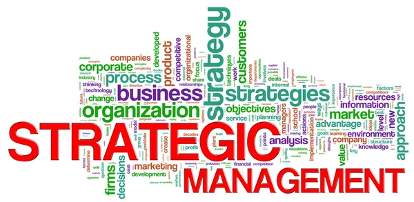 Etiquetas de palabras de gestión estratégica — Foto de Stock