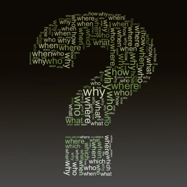 Questions words tags clipart