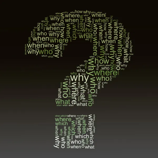 Questions words tags — Stock Photo, Image