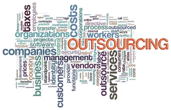 Wordcloud de outsourcing — Foto de Stock