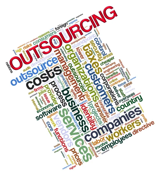 Outsourcing-Tags — Stockfoto