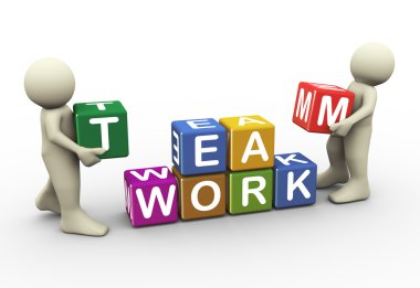 3d team work clipart