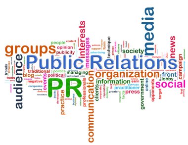 Public relations word tags clipart