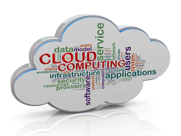 Mots clés pour le cloud computing 3d — Photo