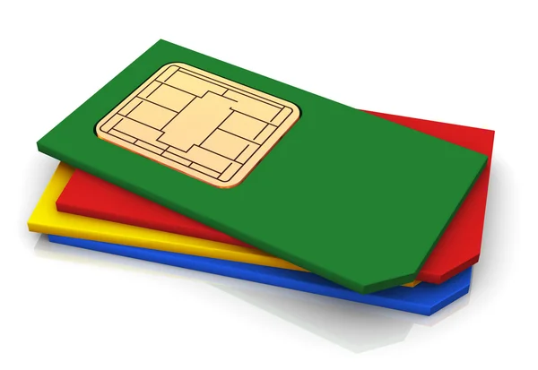 Empilement 3d de cartes SIM — Photo