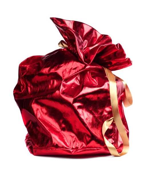 Röd jultomte säck Stockfoto