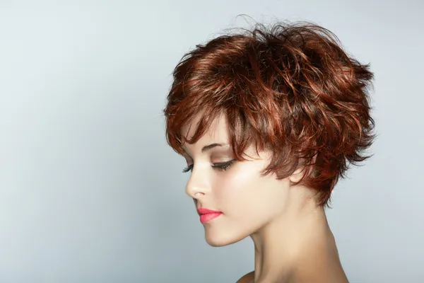 Woman with short haircut — Stock Photo, Image