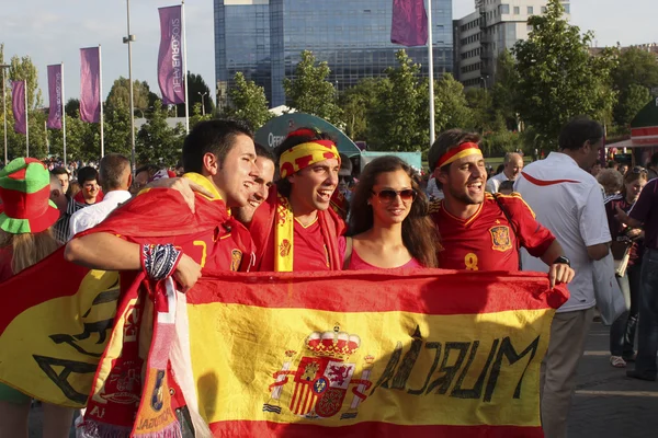 Spanish fans in Donetsk — Stock Photo, Image