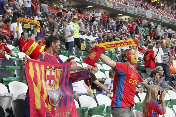 Tifosi spagnoli a Donetsk — Foto Stock