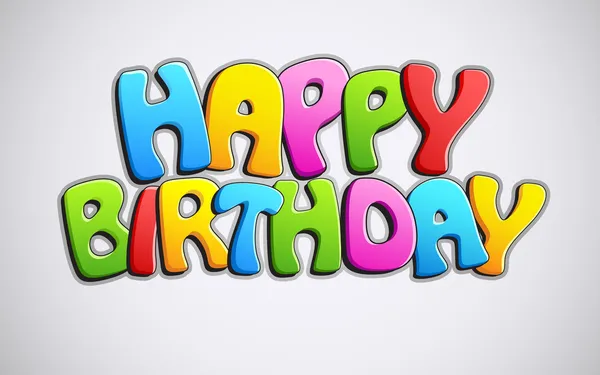 Colorido feliz cumpleaños texto — Archivo Imágenes Vectoriales