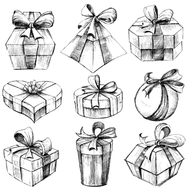 Hand Drawn Gift Box — Stock Vector