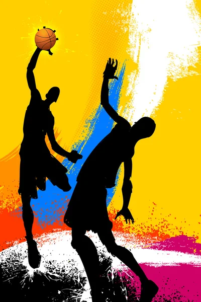 Grungy jeu de basket-ball — Image vectorielle