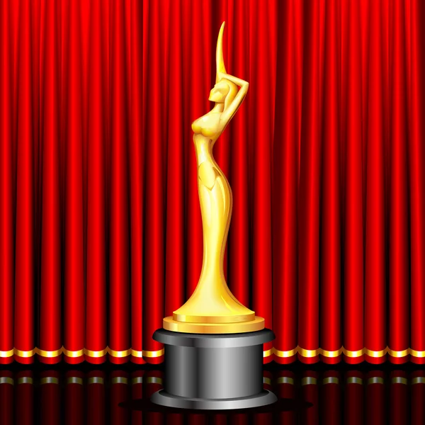 Gouden award op het podium — Stockvector