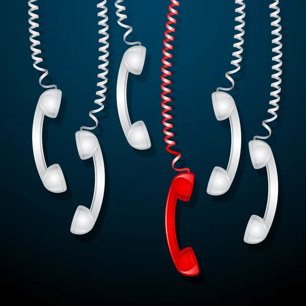 赤い電話受信機 — ストックベクタ