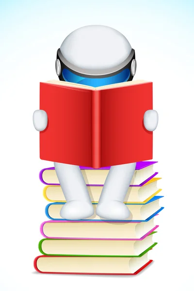 3d Man Reading Book — Stock Vector