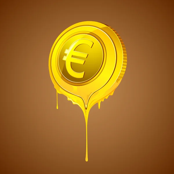 Euro derretendo —  Vetores de Stock
