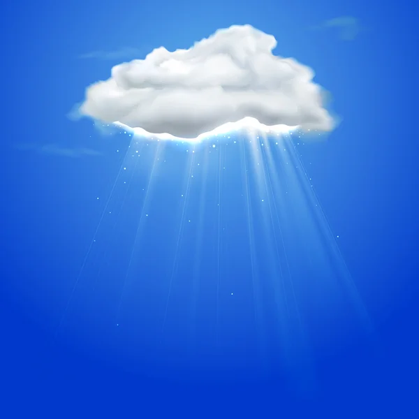 Rayos saliendo de la nube — Vector de stock