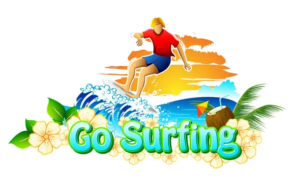 Campagne Go Surfing — Image vectorielle
