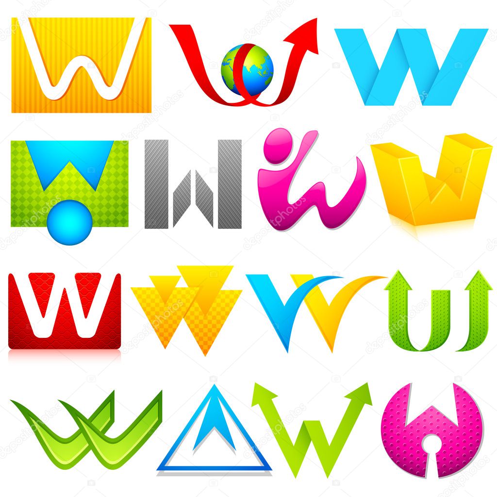 Different Icon with alphabet W