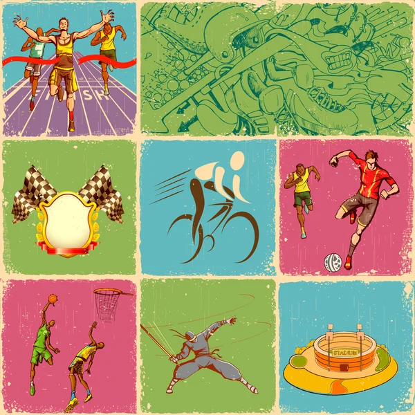 Collage deportivo — Archivo Imágenes Vectoriales