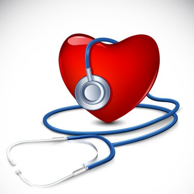 Stethoscope around Heart clipart