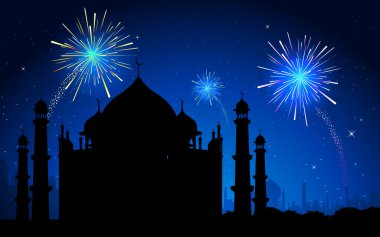 Firework in Taj Mahal clipart