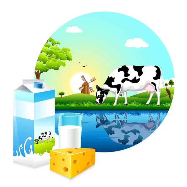 Ferme laitière — Image vectorielle