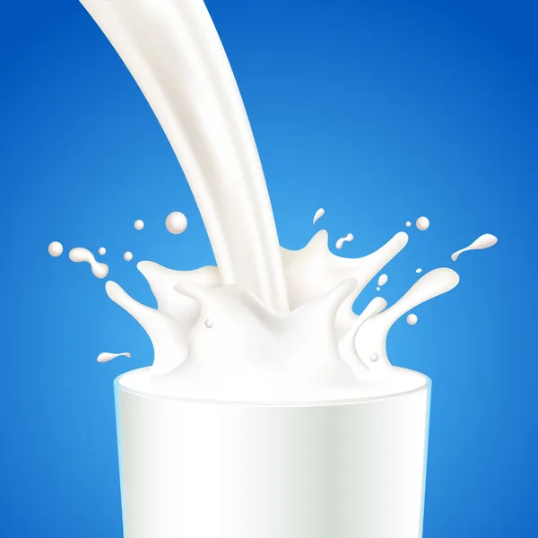 Éclaboussure de lait en verre — Image vectorielle