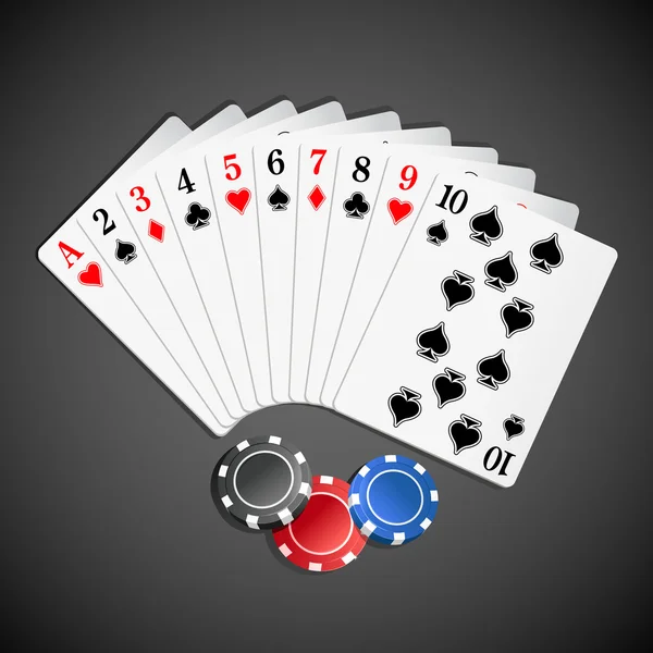 Jouer aux cartes avec le poker — Image vectorielle